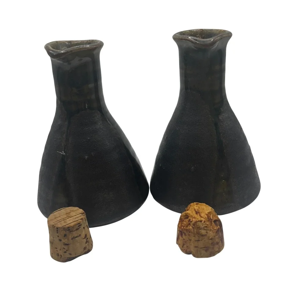 Takahashi San Francisco Pottery Sake‎ Set, Vases, Carafe, Bottle, Made in Japan